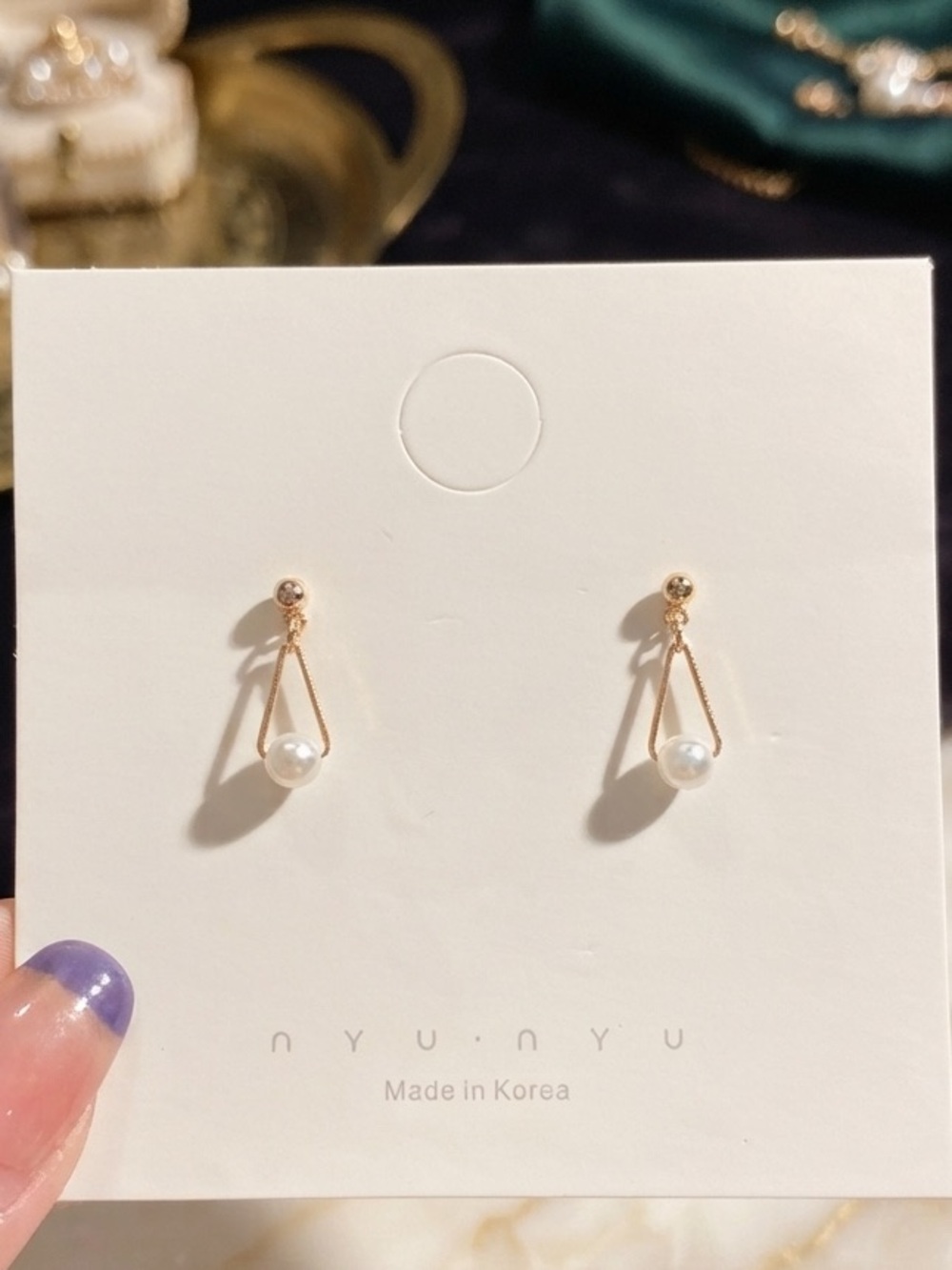 Gold Pearl Drop Stud Earrings - White Pearl.3 for$10. NWT